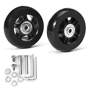NIKJEBDF 2 Stks Bagage Koffer Vervanging Wielen, Rubber Swivel Caster Wielen Lagers Reparatie Kits Reparatie Set voor Bagage Koffer 70mm* 18mm