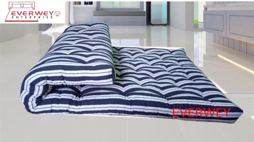 EVERWEY ENTERPRISE White Cotton Material Foldable(4 Feet x 6 Feet) / (48 Inches X 72 Inches) Mattress/Cotton Gadda (48 inch x 72 inch)