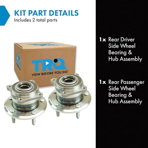 Image of TRQ Rear Left and Right Wheel Bearing and Hub Assembly Set 2 Piece Compatible with 2011-2012 Chevrolet Volt 2012 Buick Verano