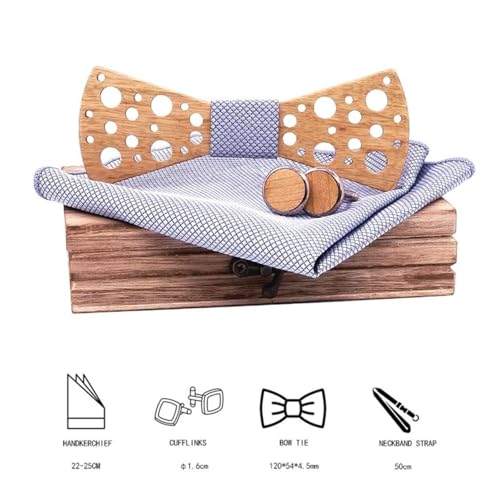 Set Corbata de Madera y Pañuelo con Caja miniatura 4