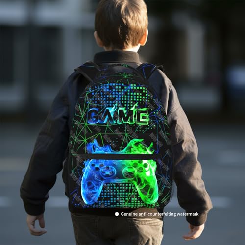 School Backpack For Boys Gaming Boys Backpack Cool Game Bookbag For Kids Children Elementary Middle School Ages 6-18 Video Game Back Pack4