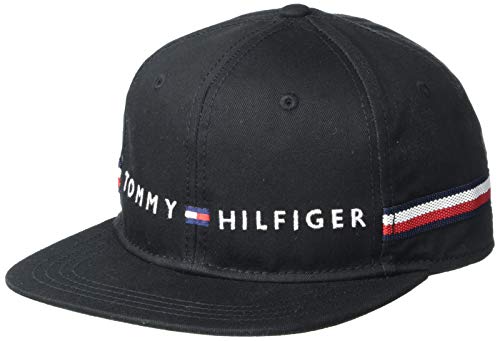 Tommy Hilfiger Men's Jeremy Flat Brim Cap, TH DEEP Black, OS