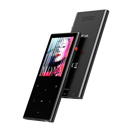 Reproductor de MP3 Bluetooth 4.1 con Estuche Metálico de 8GB con Botón Táctil, Grabadora de Voz con un Solo Botón, Radio FM, 30 Horas de Reproducción