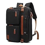 PS Le Periple 3 in 1 Computer Bag for Men, 17.3 Inch Laptop Backpack, Work Briefcase, Black