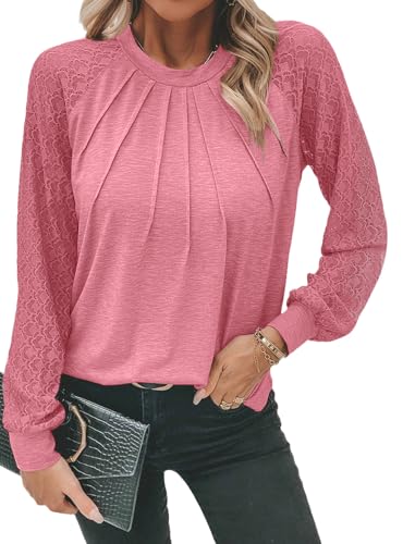Chicrise Sweatshirt Damen Longsleeve Lace Bluse 2024 Herbst Mode Tunika...