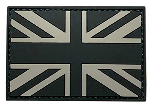 UK British Flag Tactical Patch [3D-PVC Rubber -3.0 x 2.0 - “Hook” Fastener-PF1]