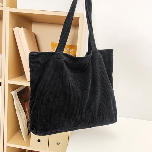 Image of Cotton Tote Handbag Women Canvas Crossbody Beach Bag Hobo Shoulder Tote Bag with 3 External Pocket,Zipper Closure