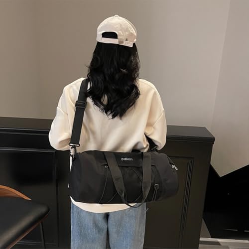 Sports Gym Bag with Wet Dry Compartment, Shoe Storage, Mesh Front Pocket, Luggage Sleeve, Purple (Black)4