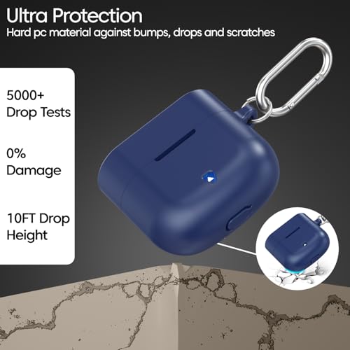 Image of Sounce Silicone Case Cover for Boat Airdopes 91 Prime, Soft Protective Shockproof Shell with Anti-Loss Keychain Clip, Dustproof and Scratch-Resistant Design, Secure Fit with Protection, (Blue)