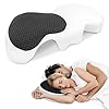 HOMCA Memory Foam Couple Pillow for Cuddling with Arm Hole for Pressure Relief, Ergonomic Neck Support Side Sleeper Pillow with Breathable Washable Cover