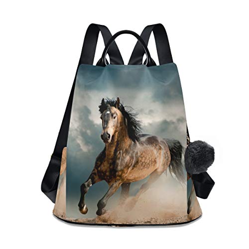 Preisvergleich Produktbild Pferde-Rucksack für Damen, leicht, wasserdicht, Oxford, klein, diebstahlsicher