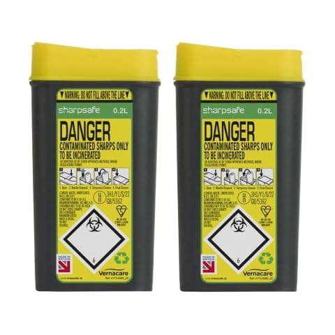 Sharpsafe 200ml Compact Travel Bin, Set of 2 Cover