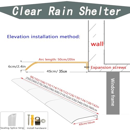 Auvent extérieur en polycarbonate transparent rigide et durable