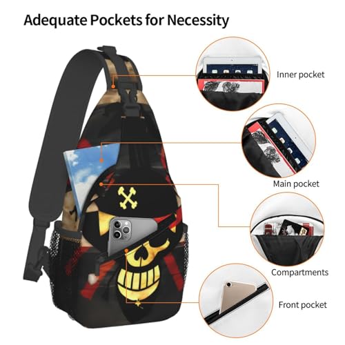 Morrales de un solo tirante con diseño bandera pirata miniatura 4