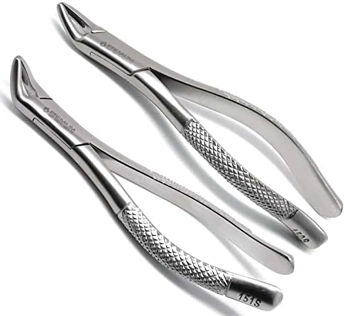 2 Pcs Dental Extracting Forceps 150s & 151s Upper Lower Molars Incisors Surgical Instruments