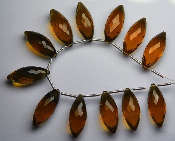Quartz bière AAA en gouttes facettées de 20x8mm pour joaillerie de luxe