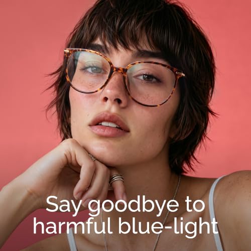 Image of Gaoye Round Blue Light Blocking Glasses | UV400 Protection, Round TR90 Frames, Metal Arms, Matching Soft Case, Tea Leopard