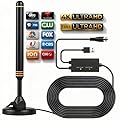 TV Antenna Indoor Antenna for Smart TV for Long Range Reception and All Smart TVs HD Digital Antenna with Amplifier Signal Booster for Local Channels Supports 4K 1080p-Orange