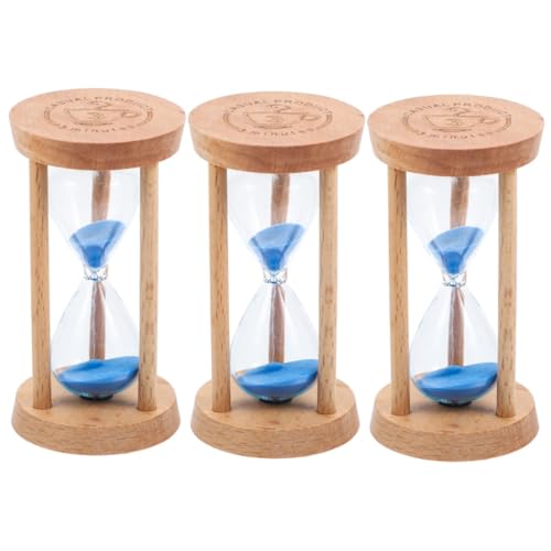 BESPORTBLE 3 Piezas Temporizador de Reloj de Arena de Madera Cono Temporizador de Arena Sensor Kitchen Timer Decoración de Madera Temporizador cronometros Deportivos Movimiento de Arena