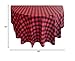 Lintex Country Rustic Red and Black Buffalo Plaid Cotton Christmas Fabric Tablecloth, Cottage Style Holiday Plaid Easy Care Tablecloth, 60” x 84” Oval