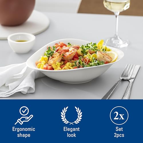Villeroy & Boch - Vapiano Pasta Bowl Set, 2 pcs. Tableware Set, Premium Porcelain, Dishwasher-Safe, Microwave-Safe, White