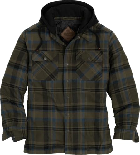 Image of Legendary Whitetails Men's Ccw Hooded Flannel Shirt Jacket Quilted Shacket