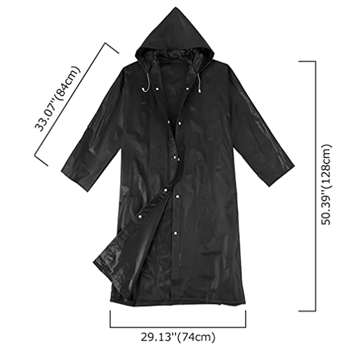 Roctee 2 Pack Black Portable Rain Ponchos, Reusable Rain Jacket for Adults with Hood, Raincoats Outdoor XLarge, Rain Coat2
