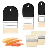 5 Stück Pinsel Set,Paddle Flächenpinsel,Aquarell Acryl Flachpinsel, Wiederverwendbares Pinsel,Schwarz Künstlerpinsel für Aquarell Gouache Acryl Öl