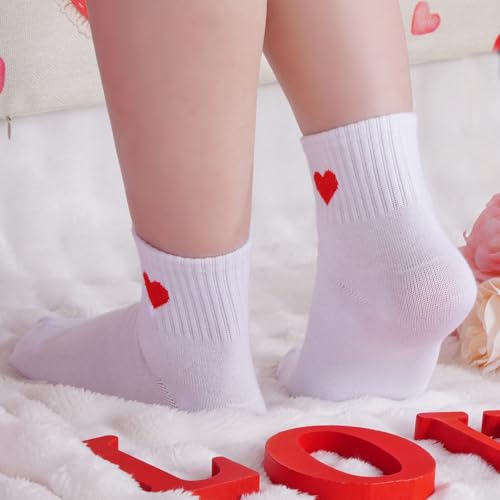 choyaxo 3Pairs Valentine Heart Ankle Socks Cute Soft Novelty Crew Socks for Women Girls4