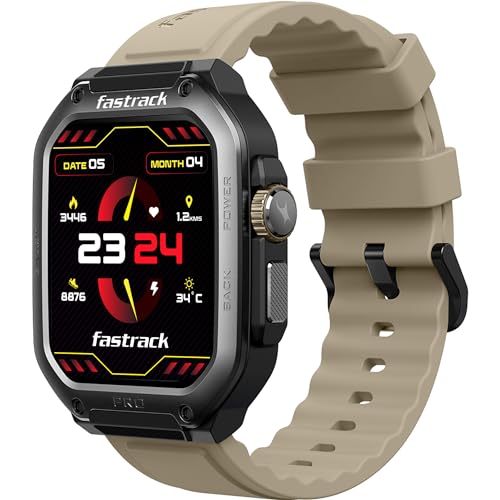 Image of Fastrack Active Pro Rugged Smartwatch with 1.85 inch AMOLED Display with AOD|SingleSync BT Calling|Functional Crown|100+ Sports Modes|AI Coach|Auto Sport Recognition|AI Voice Assistant|24x7 Health Suite