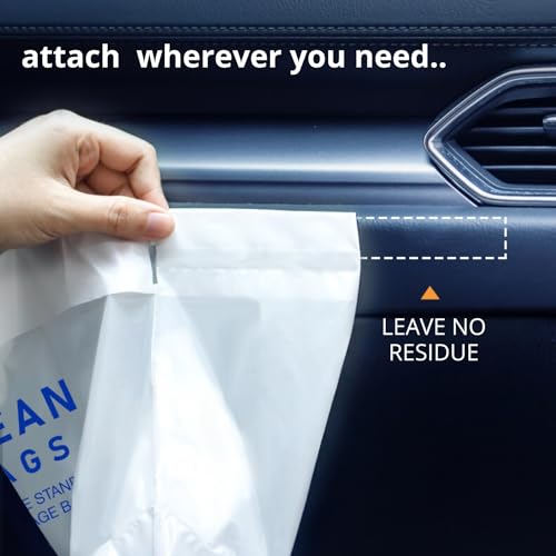 Image of 80 Count Self-Adhesive Trash Bag Dispenser Stand-up Trash Bag, Car Trash Bags for Travel, Lazy People Trash Bin, for Kitchen Bedroom Desk, Portable Trash Bin, Garbage Bag with Sealing Function