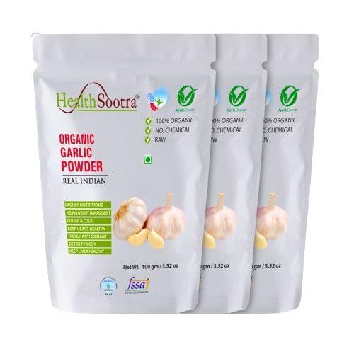 Healthsootra Organic Garlic Powder (300gm) (3 x 100gm), Ready to Use, Instant Garlic Flavour, Additive Free, Natural Spice for Cooking | Pure, Aromatic, Nutrient Rich Culinary Seasoning (B0CTX875S2) Amazon Price History, Amazon Price Tracker