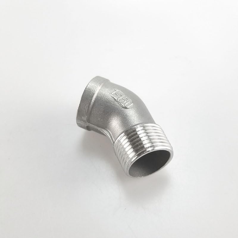 Accesorio de tuberia codo 45 grados 1 pulgada acero inoxidable macho hembra 3