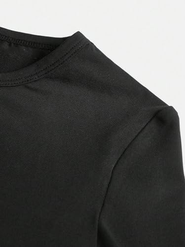 WDIRARA Girl's Rhinestone Star Pattern Tee Long Sleeve Round Neck Slim Fit T Shirt4