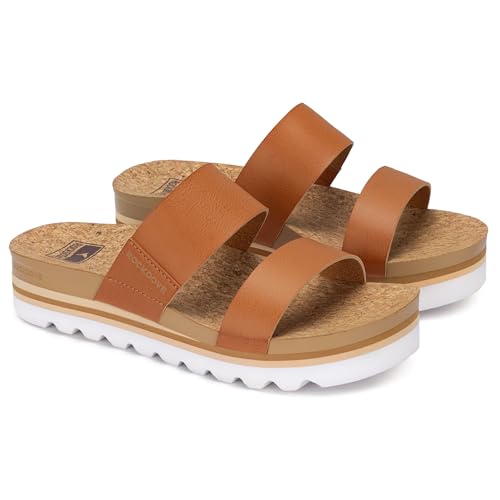 Image of RockDove Women's Isla Lift Platform Slide Sandals | Arch Support, Cute, Chic, Comfortable, Gift-Ready, Non-Slip, Indoor /Outdoor Sole, Breathable, Open Toe, Summer