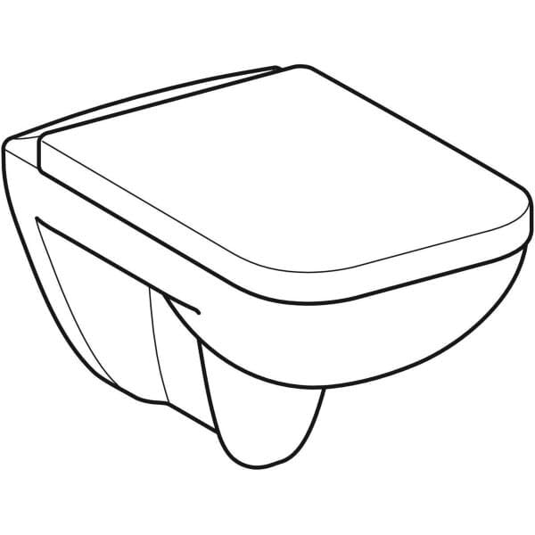 Geberit Renova Plan Set WC suspendido con cisterna de bajo caudal, con asiento de WC, blanco, 501.758.00.1