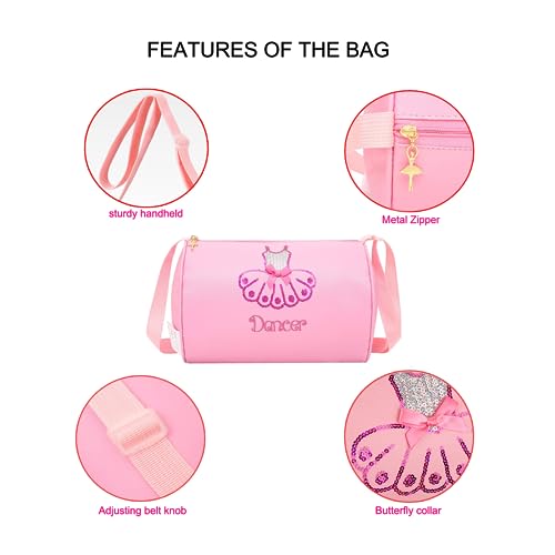 Cute Ballet Dance Bag,Tutu Dress Dance Bag,Waterproof Lightweight Ballerina Duffle Bag ballerina backpack for girls4