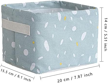 4 Packs Small Storage Baskets, Baskets Foldable Square, Fabric Storage Baskets, with Handle Waterproof Desk Storage and Household Organizer for Bathroom, Makeup, Books, Nursery, Cupboards