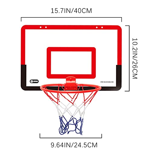 Basketballkorb Outdoor Wandmontage Mini Basketballkorb Kinder für Kinder und Erwachsene Innenbereich zum Aufhängen an der Tür mit 2 Bällen und Luftpumpe Schlafzimmer Büro Sportspiel-Set (40 * 26cm) - Image 3