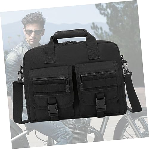 Bolso de hombro para hombre de nylon negro sencillo miniatura 6