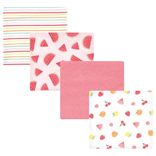 Image of Hudson Baby Unisex Baby Cotton Flannel Receiving Blankets, Fruit Salad, One Size