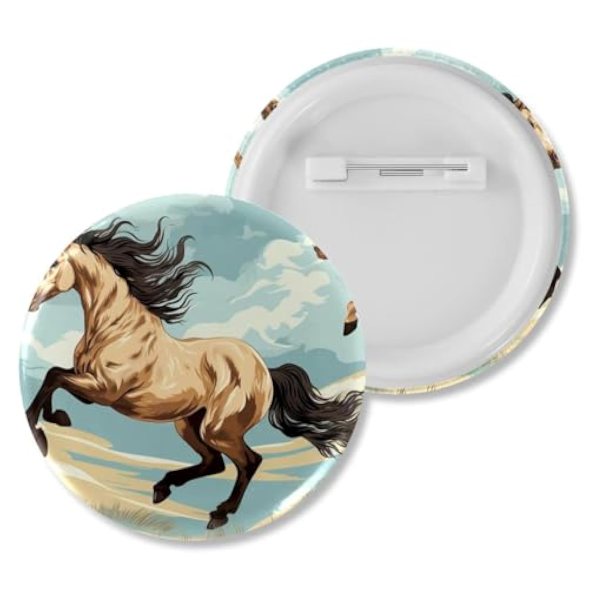6-Pack Kids' Beautiful Horse Button Pins, Personalizing Brooches