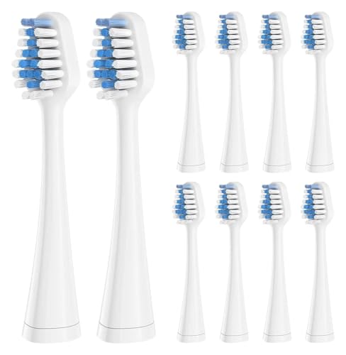 Cabezales de cepillo dientes compatibles con Waterpik, repuesto for higiene bucal, boquillas cerdas suaves y limpias, 10 Uds(10pcs white)