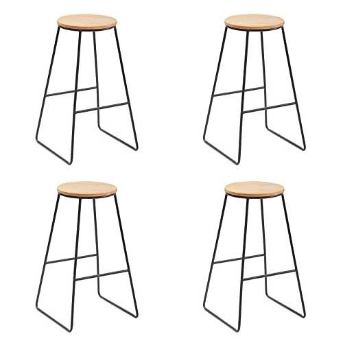 Symylife Lot de 4 chaises de Bar avec Repose-Pieds chaises Hautes de Style Minimaliste Moderne, îlot de Cuisine/Bar/tabourets de Bar à Manger Cover