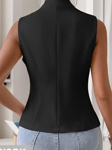 Image of Mina Self Women's 2026 Summer Lightweight Knit Vest Top - Breathable Stretchy Floral Trendy Casual Work Office Slim Waistcoat