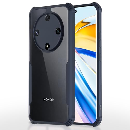 Image of Pikkme Back Cover for Honor X9b 5G | Ultra Hyrbid | Full Camera Protection | Raised Edge | Crystal Clear Transparent Bumper Case (Blue)