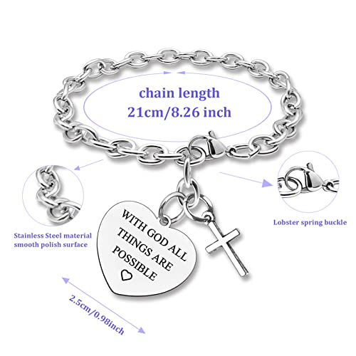 Image of Christian Gifts for Women Faith Bracelet Jewelry Scripture Bible Verse Inspirational Bracelet Gifts Religious Gifts Idea Prayers Gifts for Women Men Jewelry Gifts Faith Bracelet Stainless Steel