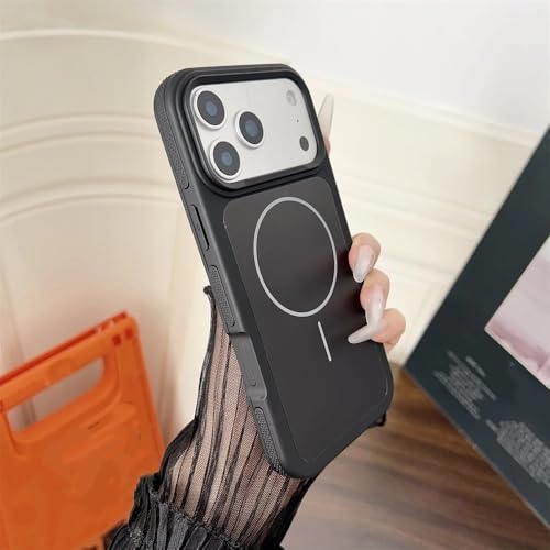Coque magnétique iPhone 17 Pro Max noire mate givrée bicolore