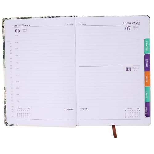 LALAFINA 2023 travelers notebook planeador semanal cadernos cuaderno sencillo cuaderno diario lista bloc de notas de planificación en español planificador de estudiantes imitación de cuero