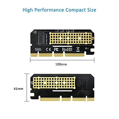 Image of Internal Solid State Drives - Compatible with samsung 960 970 evo pro wd black and more | M2 Key M and AHCI SSD to PCIe 4X 8X 16x Adapter PCB Compatible with Samsung 960 970 EVO PRO WD Black a